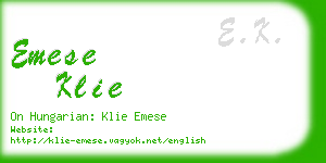 emese klie business card